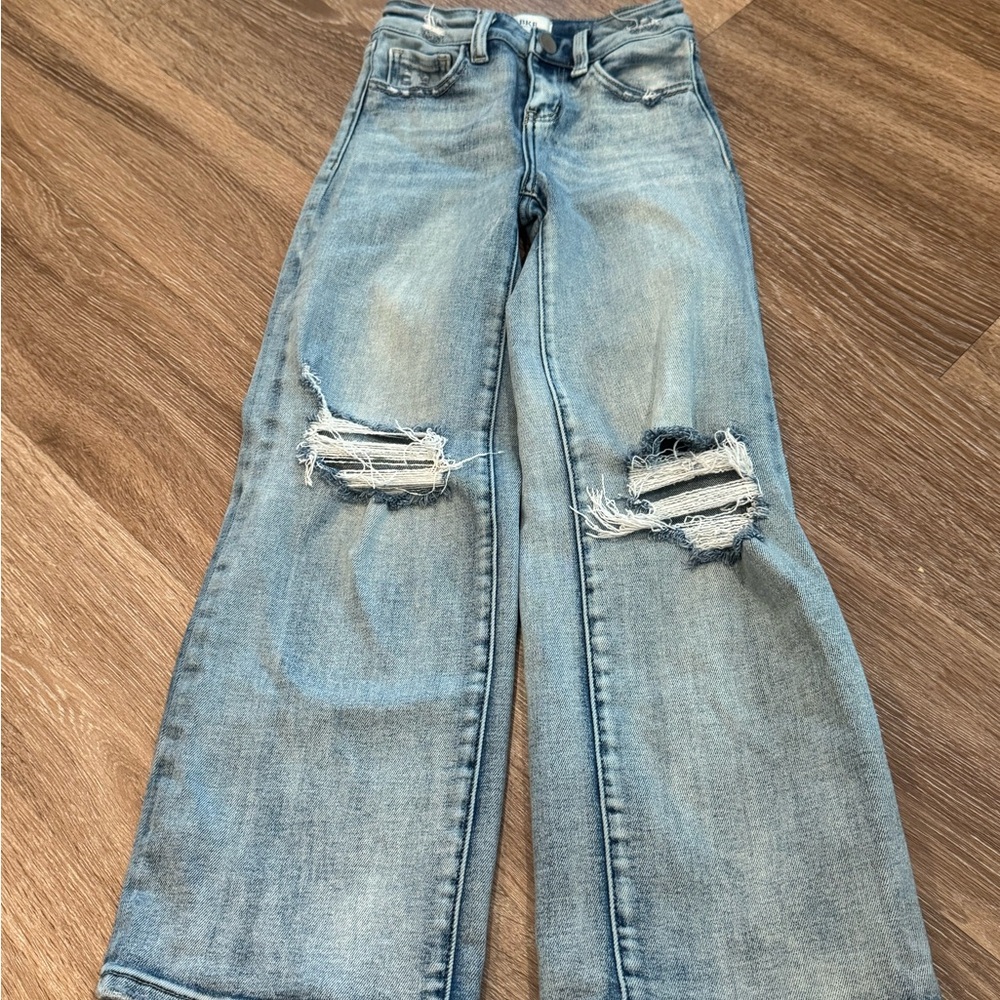 Distressed Blue Girls  Jeans